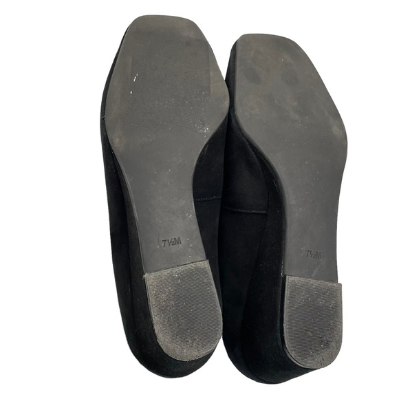 Talbots Square Toe Faux Suede Wedge Heel Black 7.5 - Picture 8 of 8